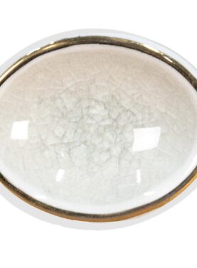 buton mobila oval ceramic aur-alb